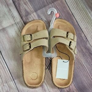 West Loop Tan Double Buckle Sandals